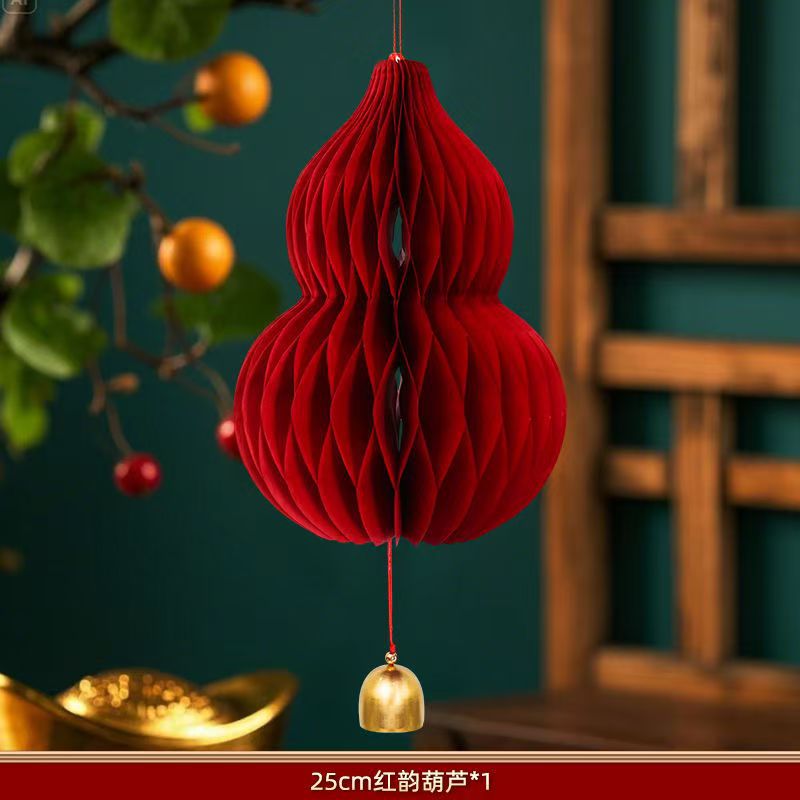 New Year 3D Spring Character Honeycomb Lantern Hanging Decoration Gourd Honeycomb Ball Ornament Door Wall Hanging Spring Festival New Year Arrangement