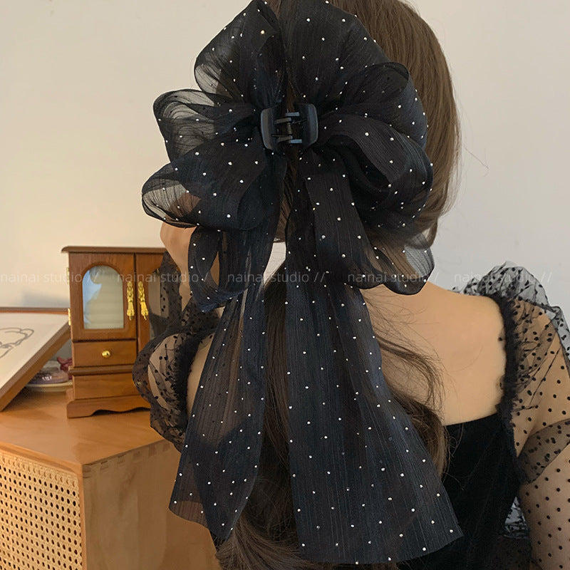 New Chinese Style Retro Tassel Cloud Mesh Hair Claw Elegant Fashion Shark Clip Travel Hairpin