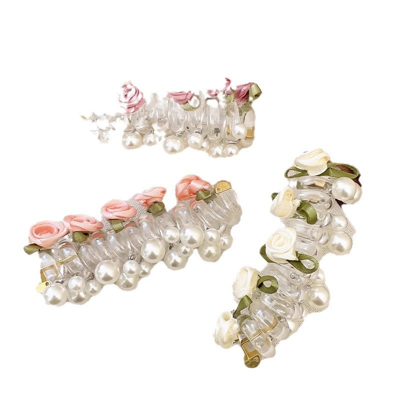 New Sweet Butterfly Rose Beaded Telephone Wire Hair Tie Ponytail Bubble Braid Magic Braiding Rope Hair Accessory