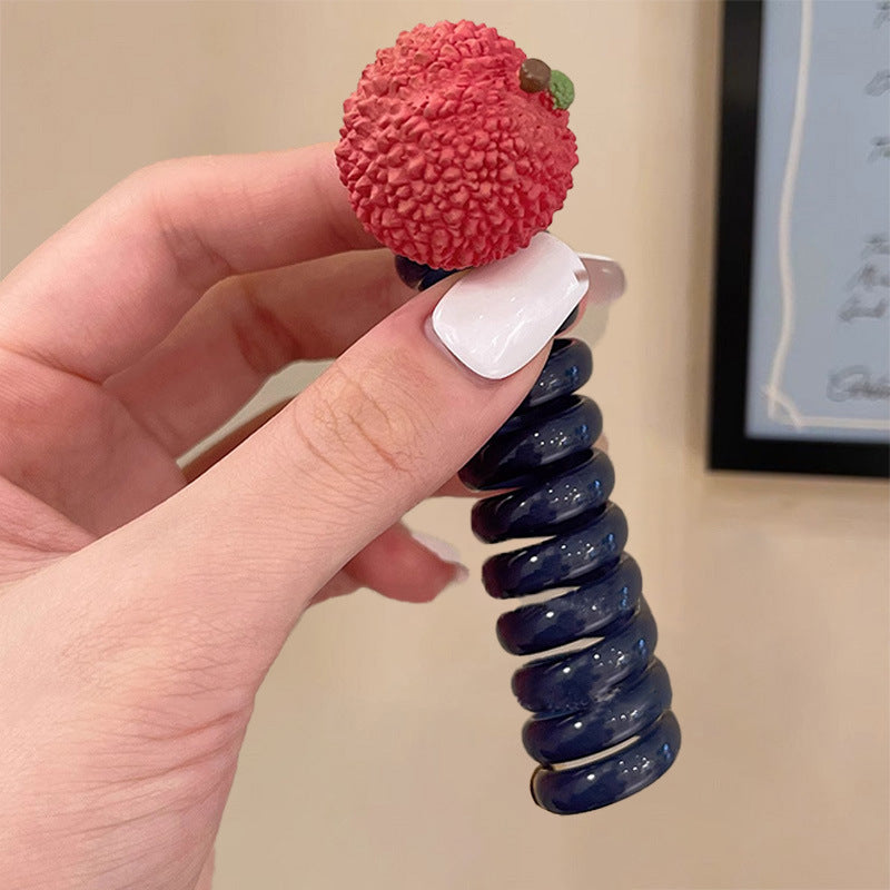 New Sweet Butterfly Rose Beaded Telephone Wire Hair Tie Ponytail Bubble Braid Magic Braiding Rope Hair Accessory