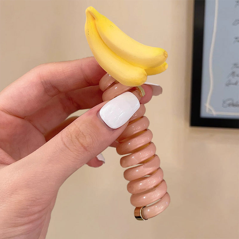 New Sweet Butterfly Rose Beaded Telephone Wire Hair Tie Ponytail Bubble Braid Magic Braiding Rope Hair Accessory