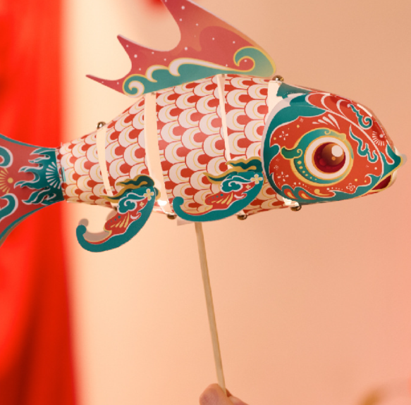 Chinese Style Mid-Autumn Festival Fish Lantern Handmade DIY Children's Material Kit Koi Fish Lantern