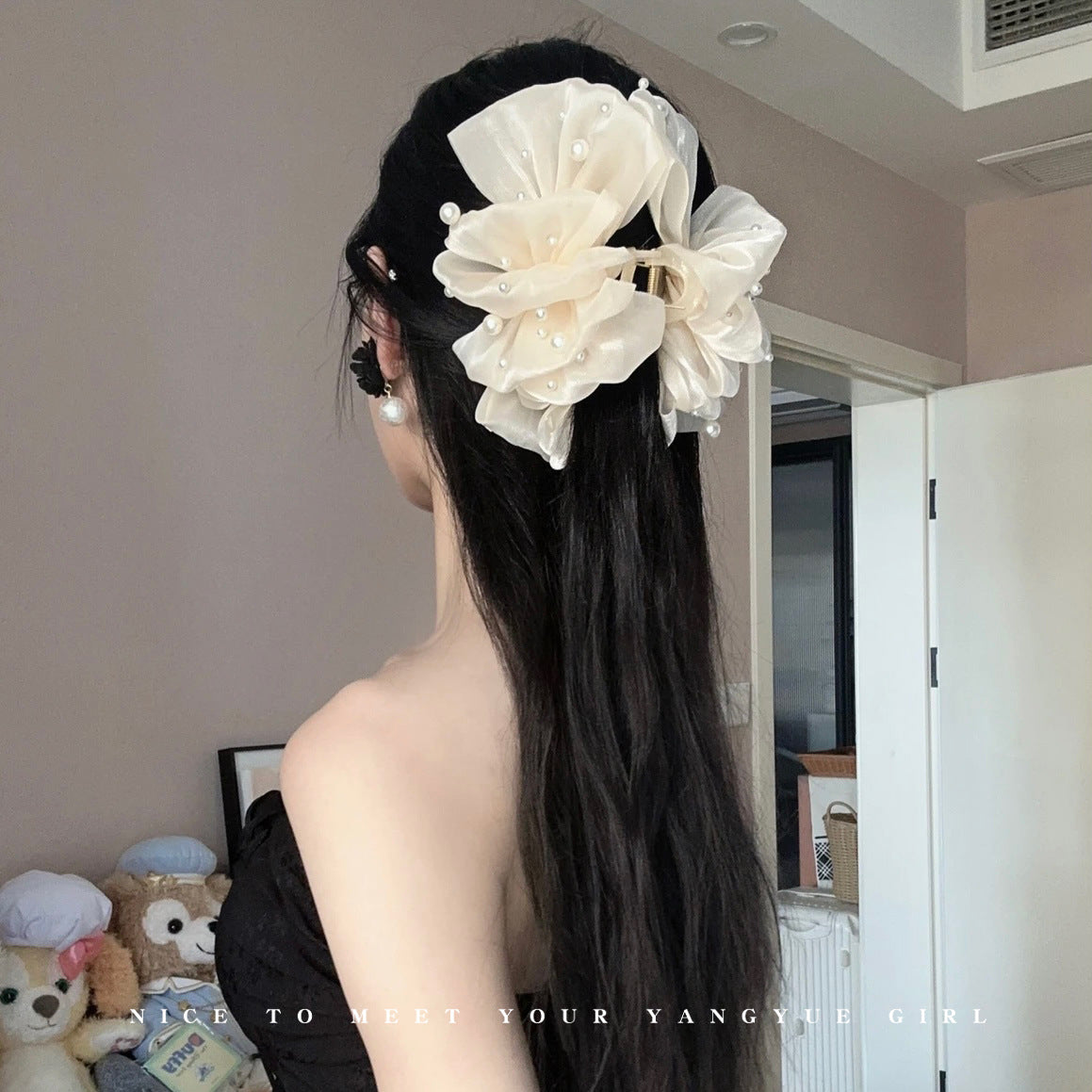 New Chinese Style Retro Tassel Cloud Mesh Hair Claw Elegant Fashion Shark Clip Travel Hairpin