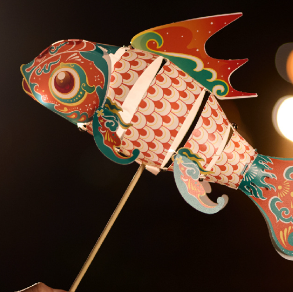 Chinese Style Mid-Autumn Festival Fish Lantern Handmade DIY Children's Material Kit Koi Fish Lantern