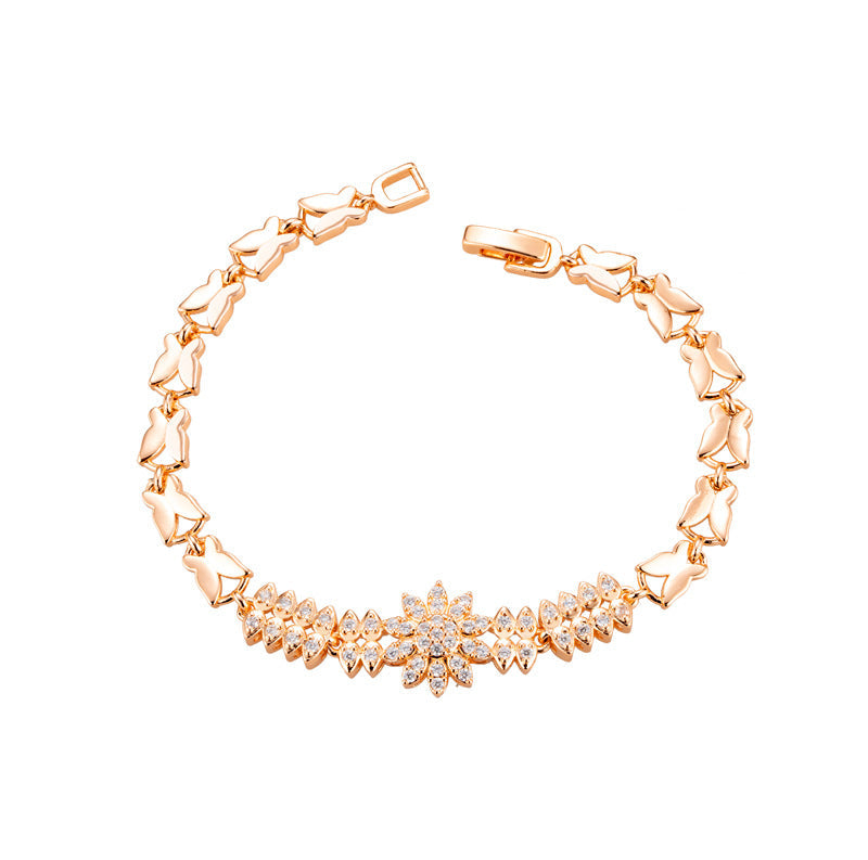 Chinese Colorful Bracelet for Women Fashionable Light Luxury High-end Zircon Jewelry Elegant Design Accessories