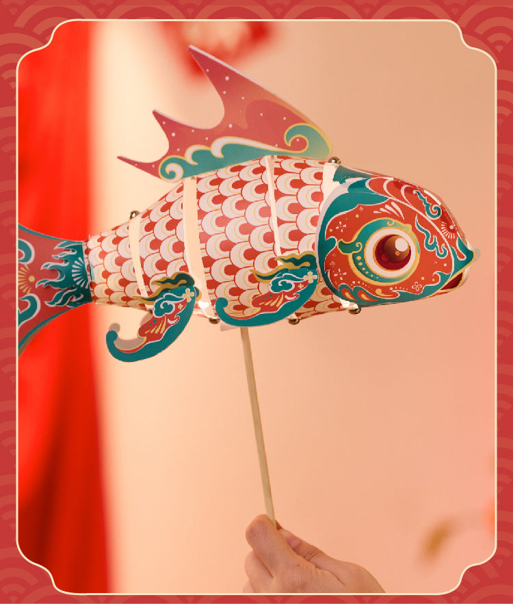 Chinese Style Mid-Autumn Festival Fish Lantern Handmade DIY Children's Material Kit Koi Fish Lantern