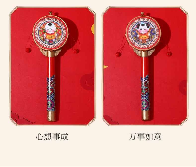 Chinese Characteristic Children's Toy Hand Drum Shaking Drum Tourist Souvenirs Small Gifts