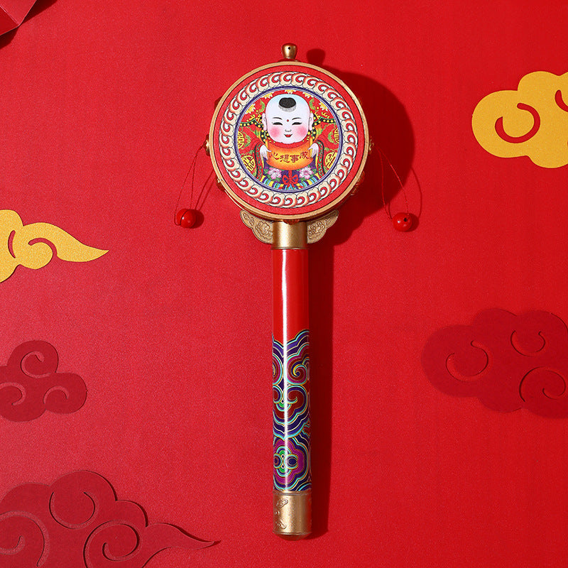 Chinese Characteristic Children's Toy Hand Drum Shaking Drum Tourist Souvenirs Small Gifts