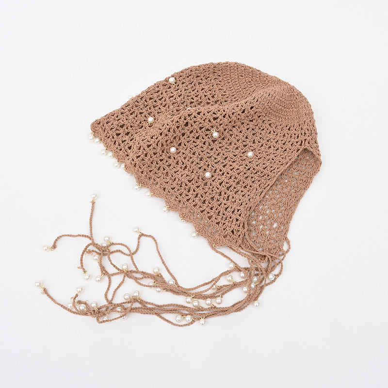 Hollow Knitted Hat Crochet Sweet Artistic Retro Wool Hat Slouchy Hat