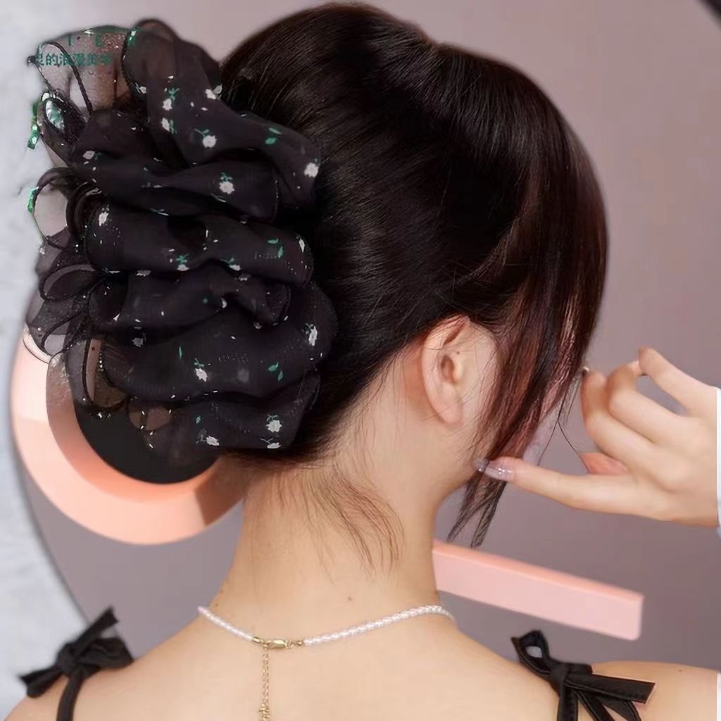 New Chinese Style Retro Tassel Cloud Mesh Hair Claw Elegant Fashion Shark Clip Travel Hairpin