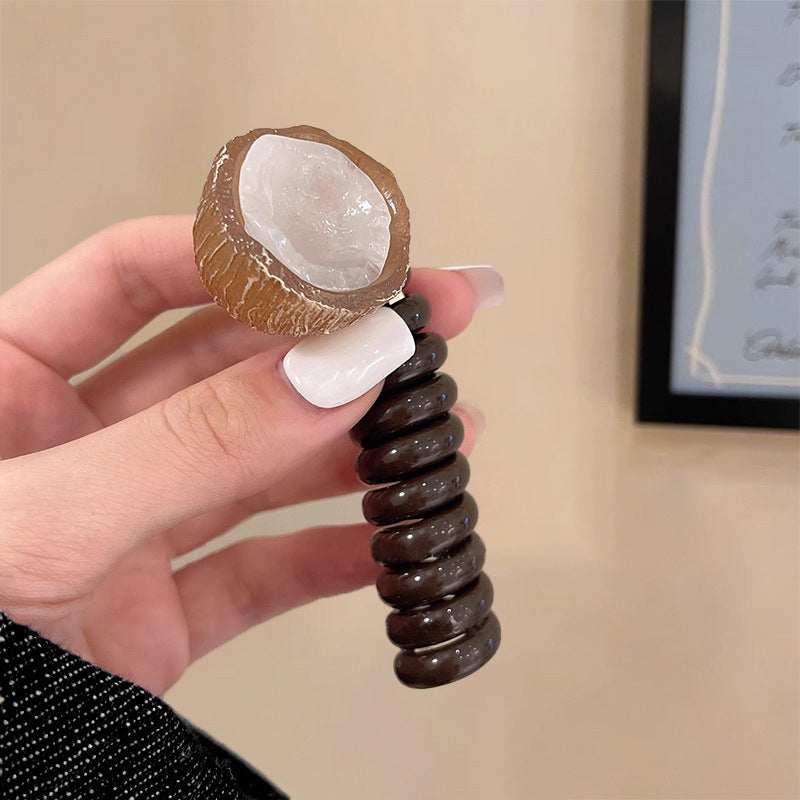 New Sweet Butterfly Rose Beaded Telephone Wire Hair Tie Ponytail Bubble Braid Magic Braiding Rope Hair Accessory