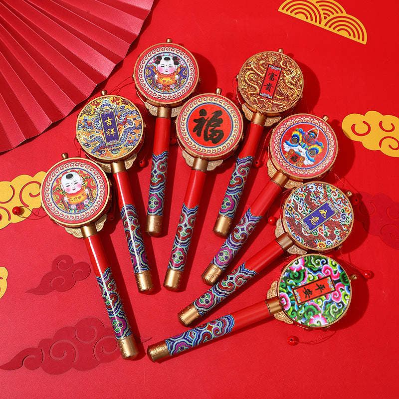 Chinese Characteristic Children's Toy Hand Drum Shaking Drum Tourist Souvenirs Small Gifts