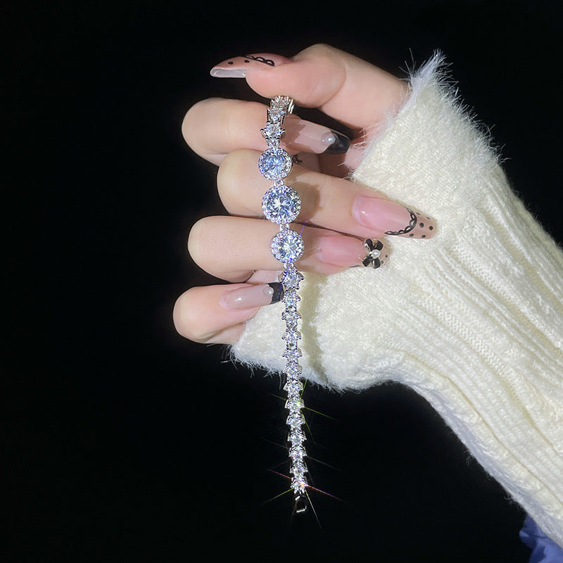 Chinese Colorful Bracelet for Women Fashionable Light Luxury High-end Zircon Jewelry Elegant Design Accessories